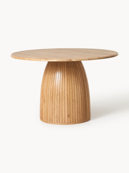 Nelvara Round Dining Table with Fluted Texture, in Various Sizes
