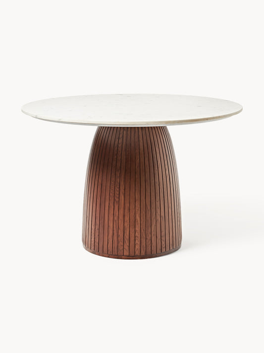 Nelvara Round Dining Table with Marble Tabletop, Ø 115 cm