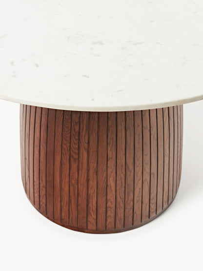 Nelvara Round Dining Table with Marble Tabletop, Ø 115 cm