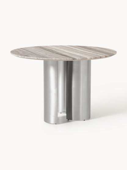 Nomvaro Round Dining Table with Marble Tabletop, Ø 120 cm
