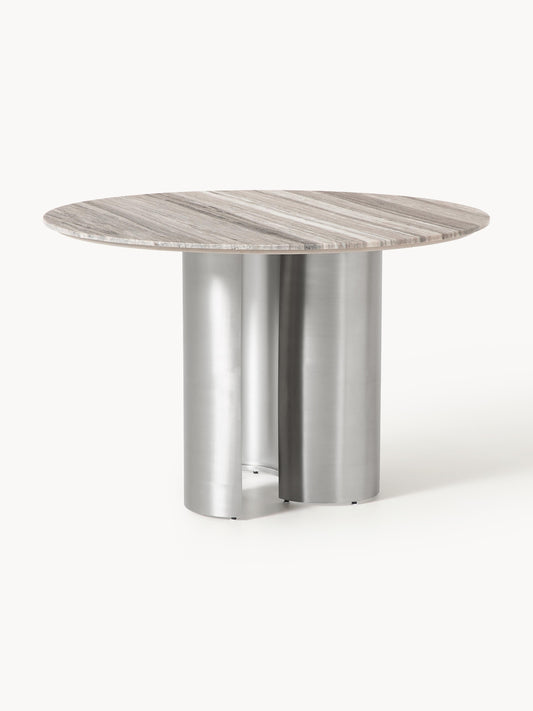 Nomvaro Round Dining Table with Marble Tabletop, Ø 120 cm
