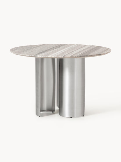 Nomvaro Round Dining Table with Marble Tabletop, Ø 120 cm