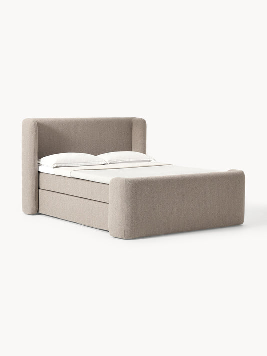 Perlova Bouclé Box Spring Bed
