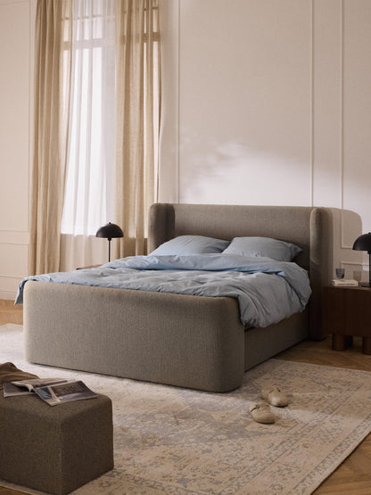 Perlova Bouclé Box Spring Bed