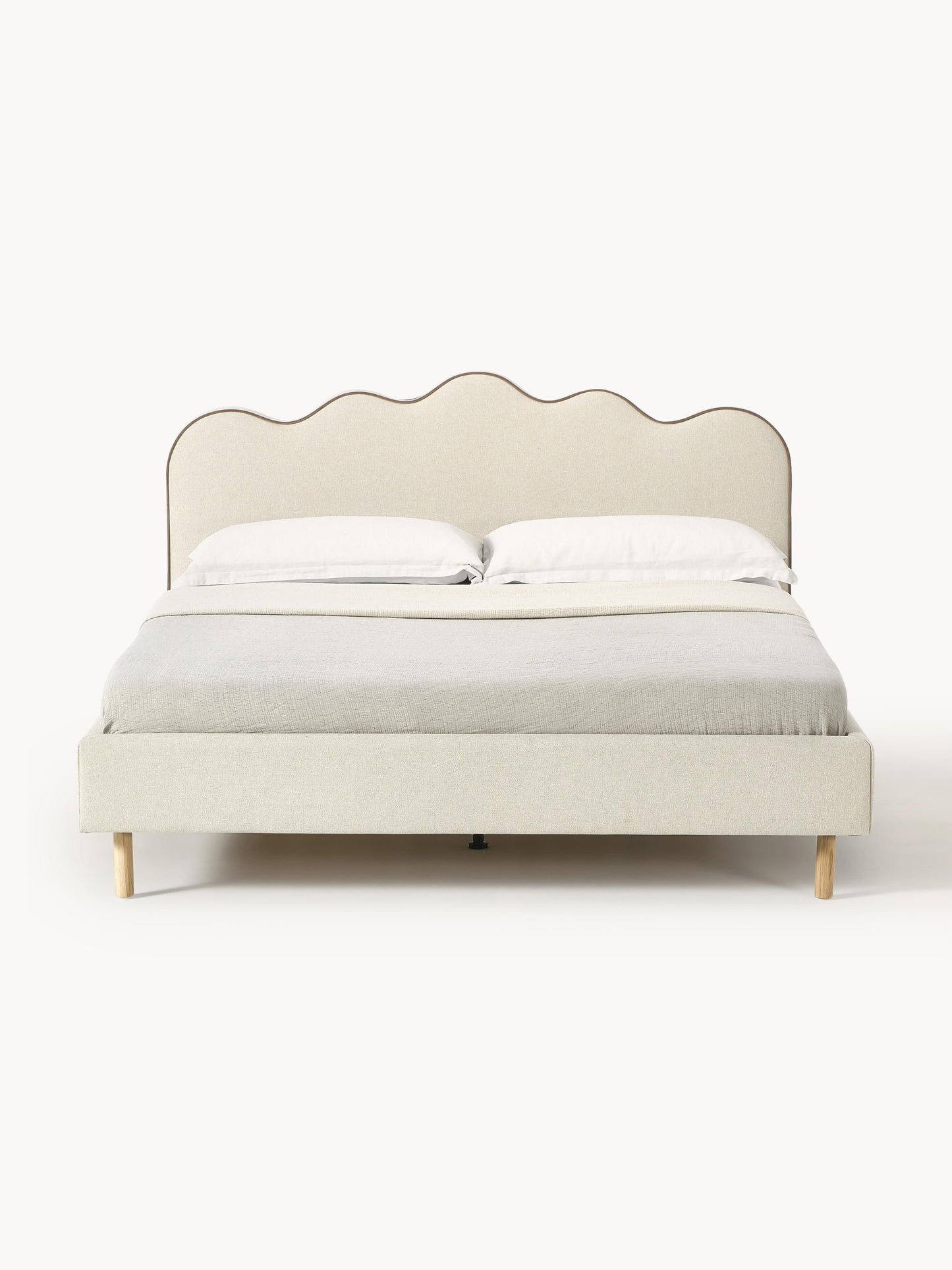 Romsen Upholstered Bed with Wavy Headboard