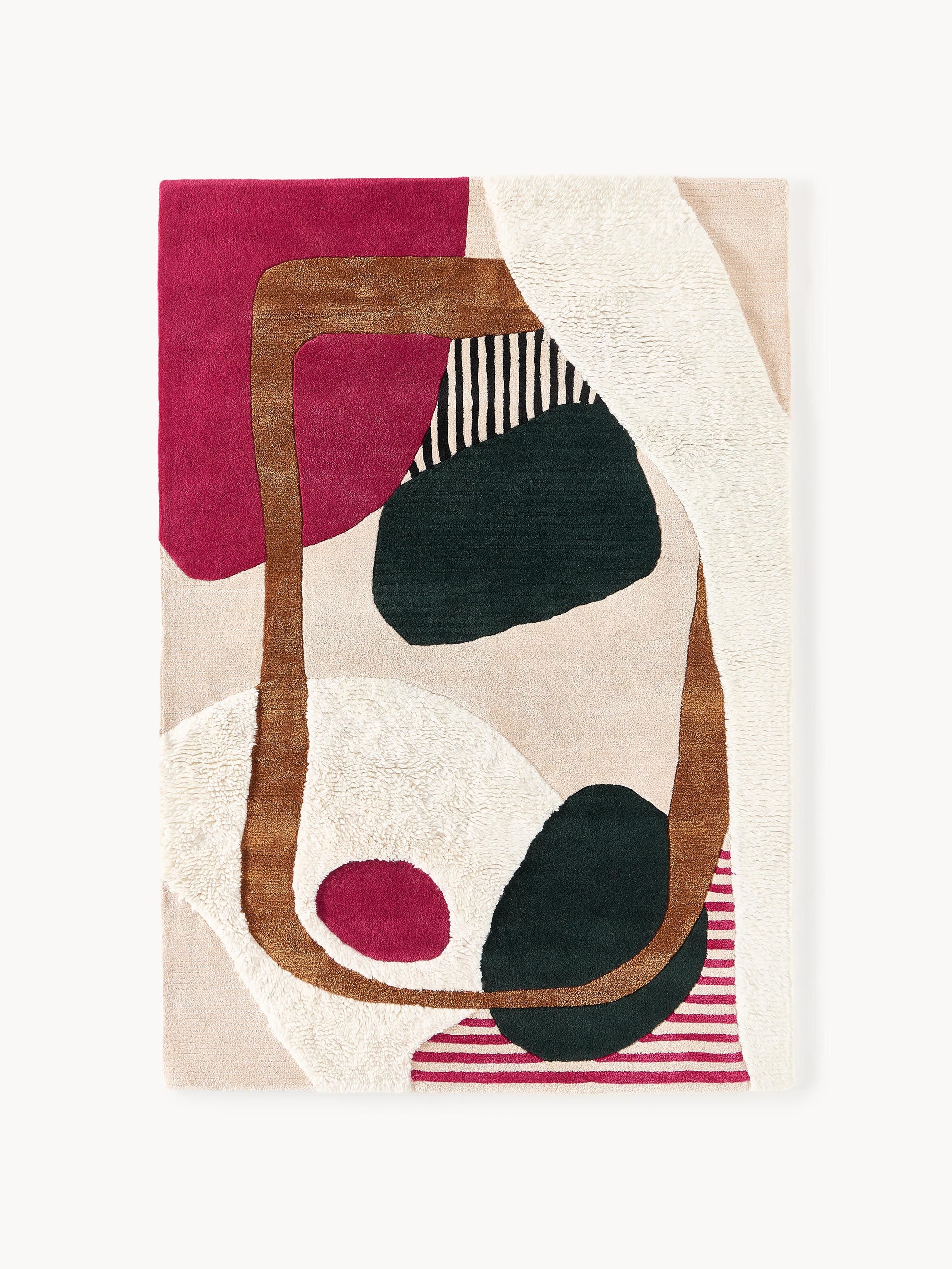 Rosvano Hand-Tufted Wool Rug with High-Low Texture