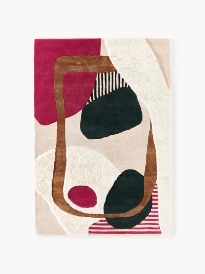 Rosvano Hand-Tufted Wool Rug with High-Low Texture