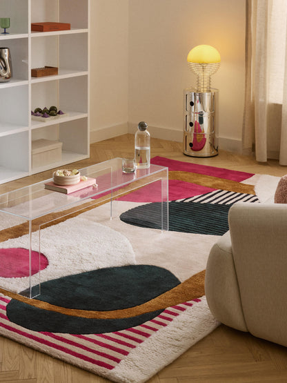 Rosvano Hand-Tufted Wool Rug with High-Low Texture