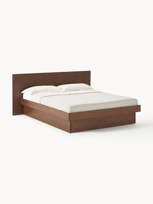 Satvino Wooden Bed with Drawers and Headboard