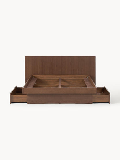 Satvino Wooden Bed with Drawers and Headboard