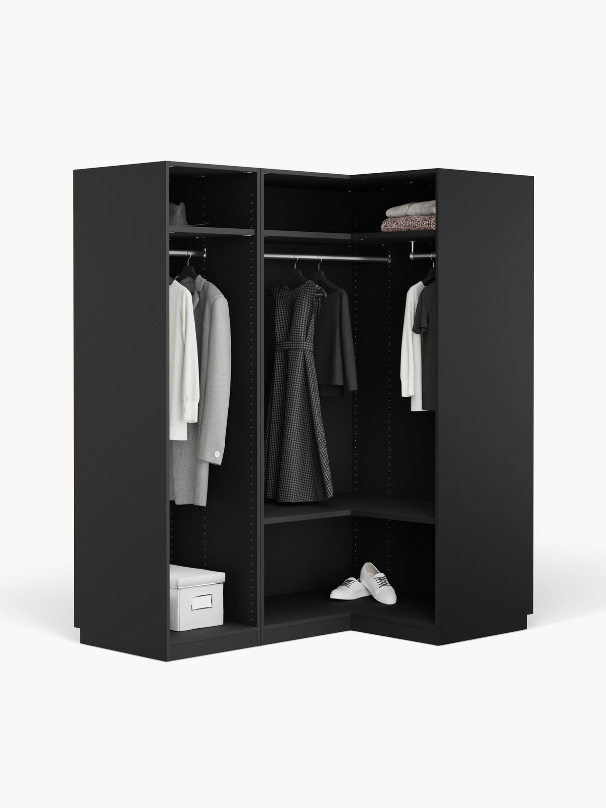 Simvera Modular Corner Wardrobe, 165 cm Wide, in Various Sizes