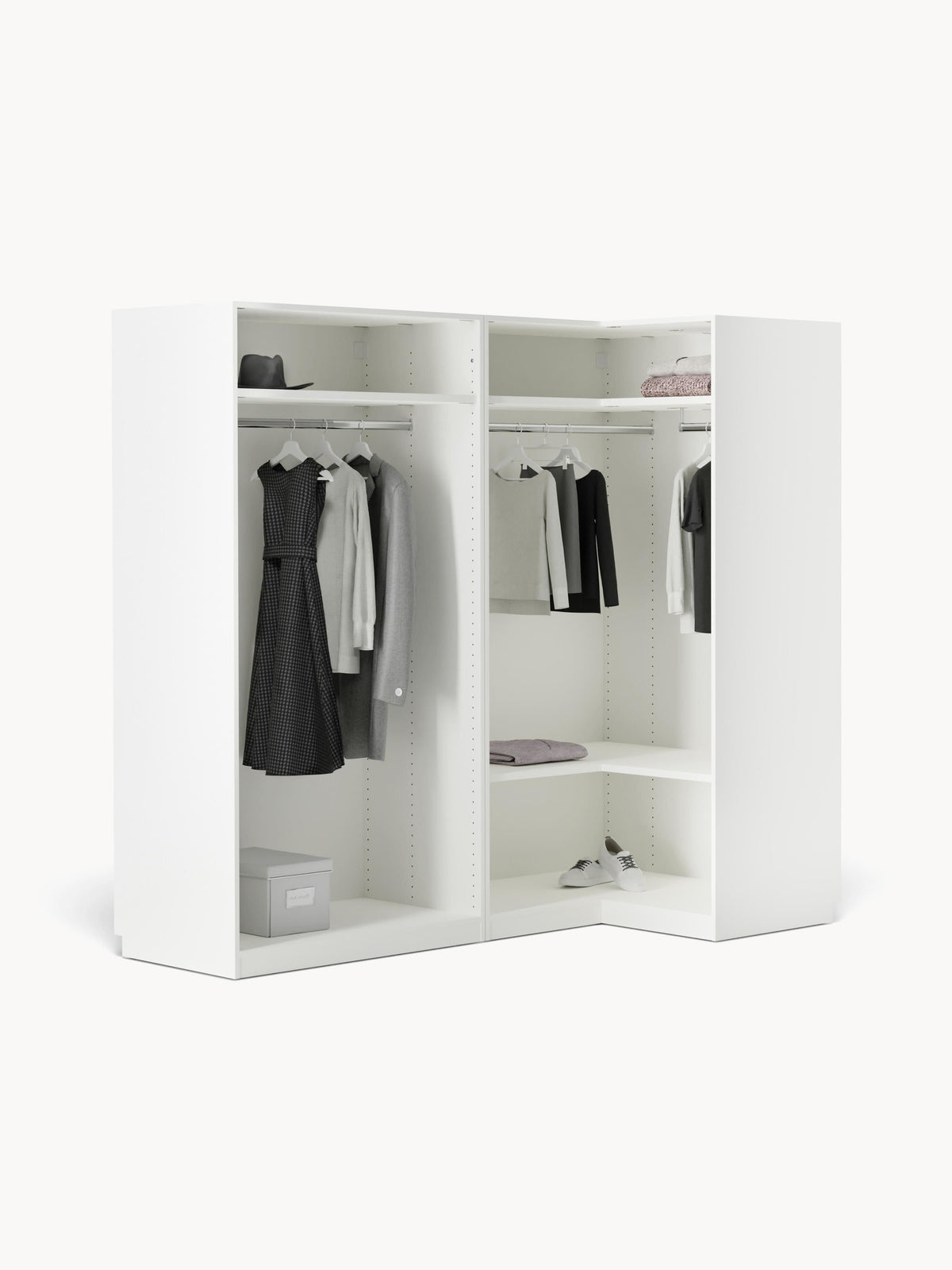 Simvera Modular Corner Wardrobe, 215 cm Wide, in Various Sizes