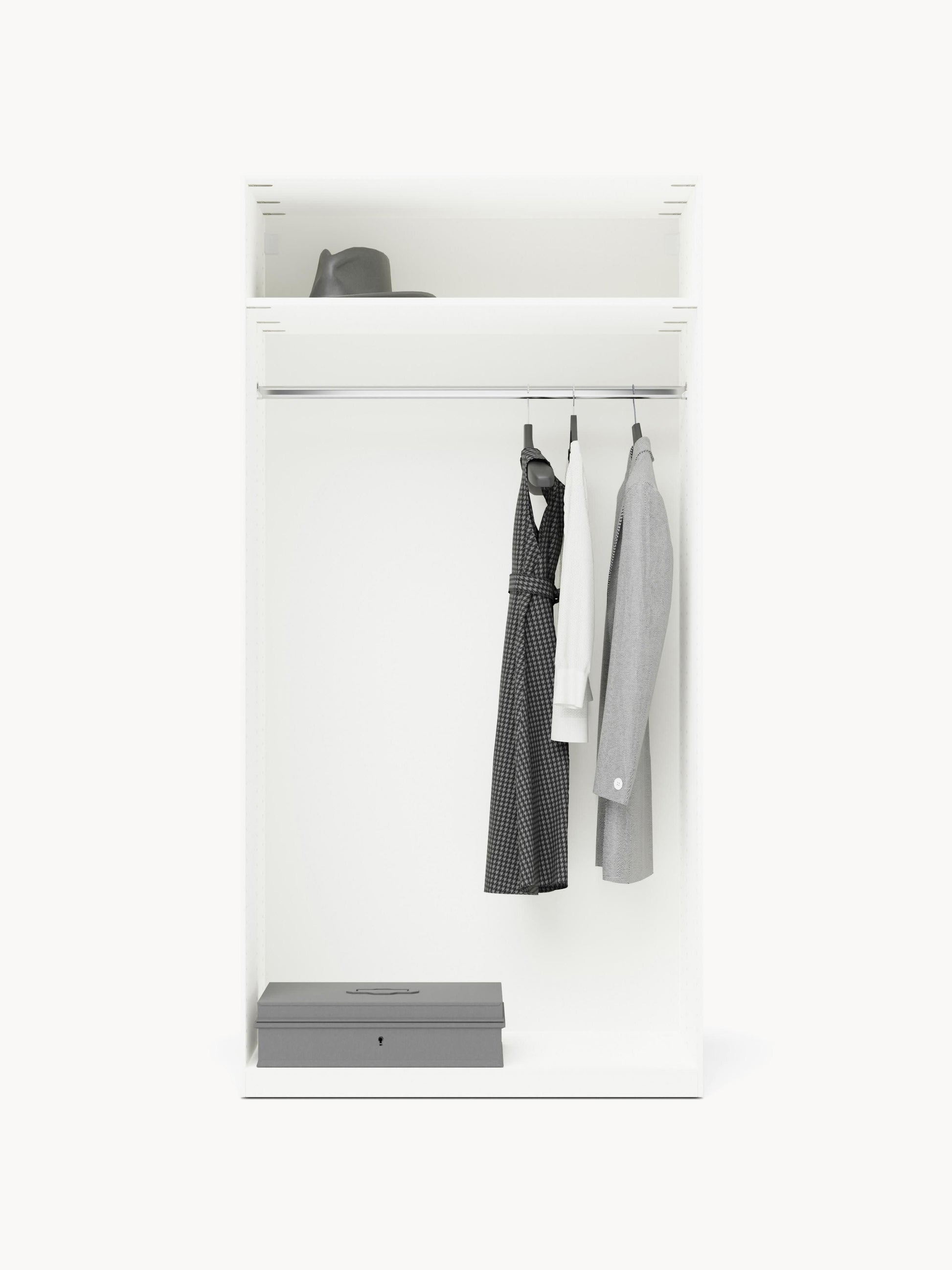 Simvera Modular Hinged-Door Wardrobe, 100 cm Wide, in Various Sizes