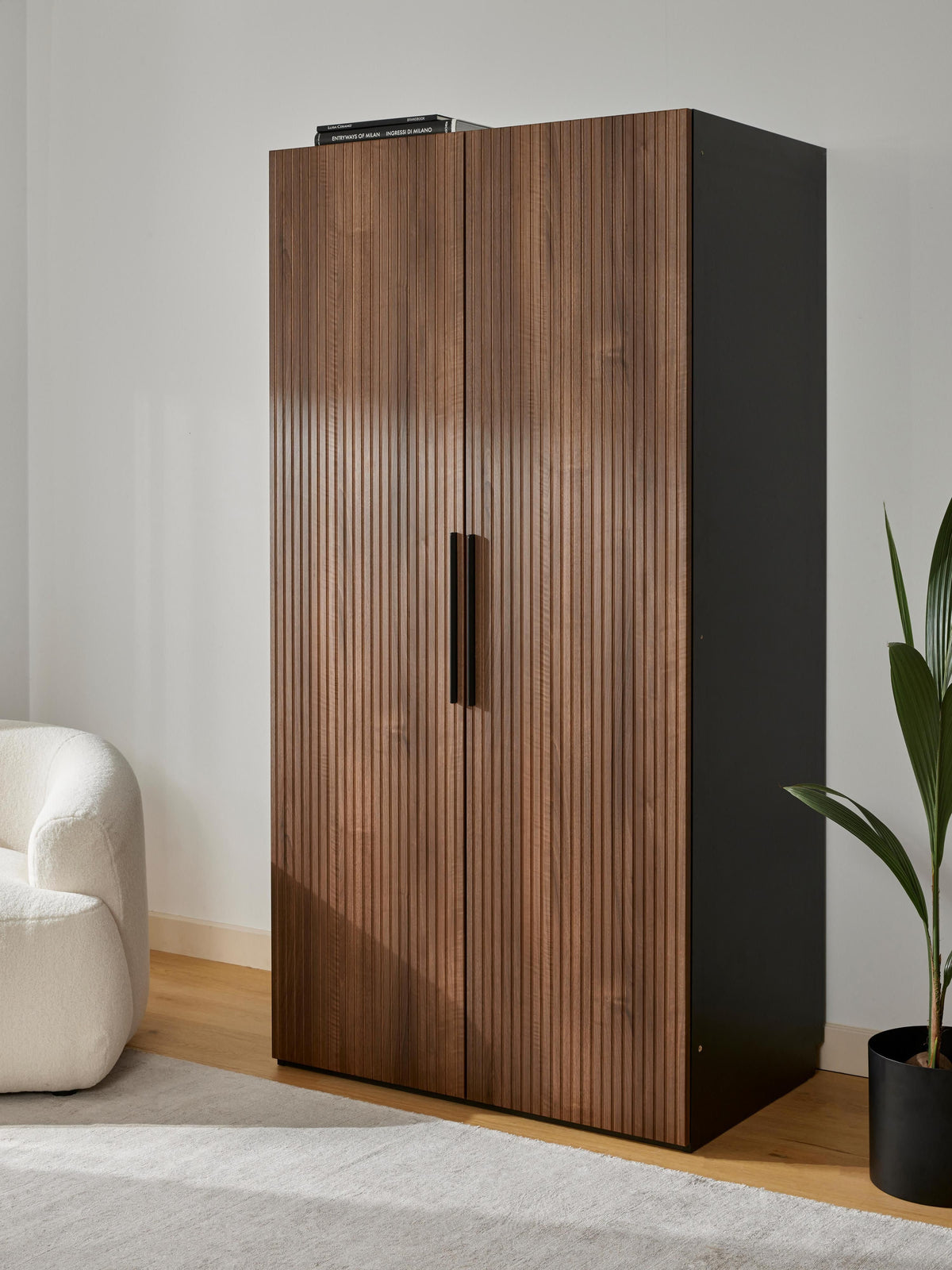Simvera Modular Hinged-Door Wardrobe, 100 cm Wide, in Various Sizes