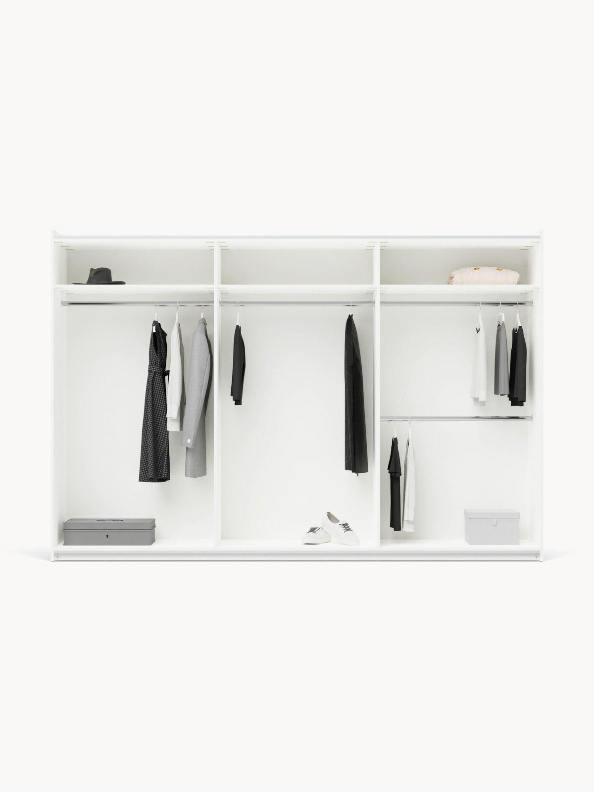 Simvera Sliding-Door Modular Wardrobe, 300 cm Wide, in Various Sizes