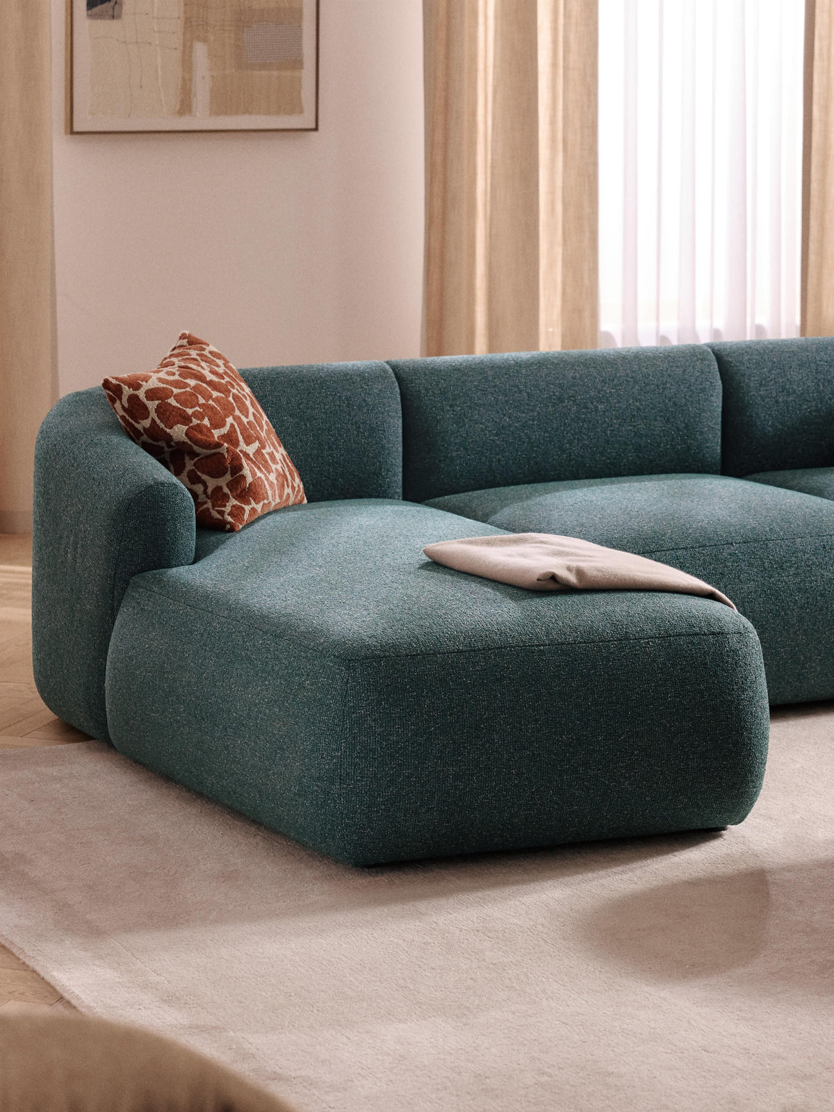 Sofrena Chaise Corner Module in Bouclé