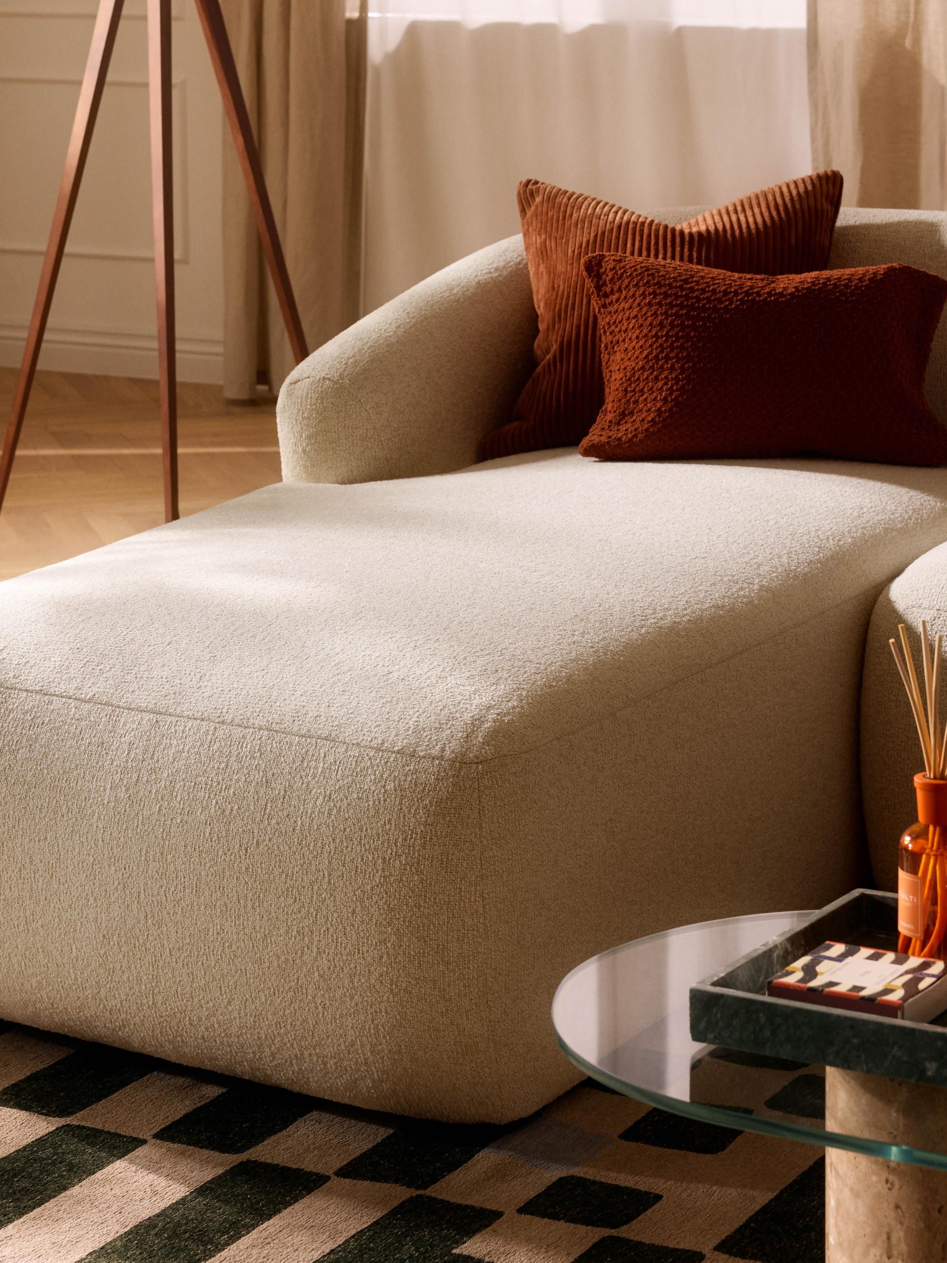 Sofrena Chaise Corner Module in Bouclé