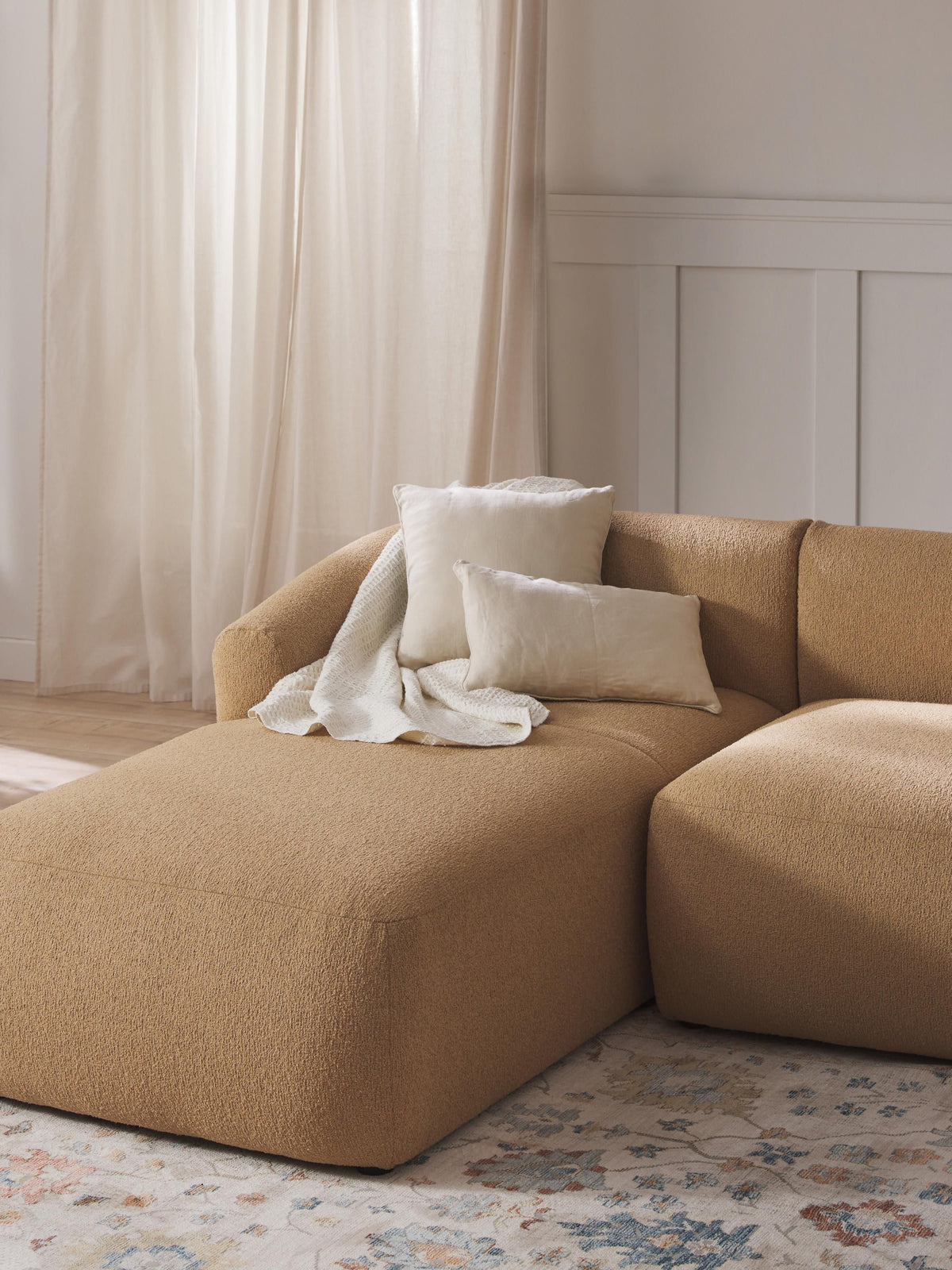 Sofrena Chaise Corner Module in Bouclé