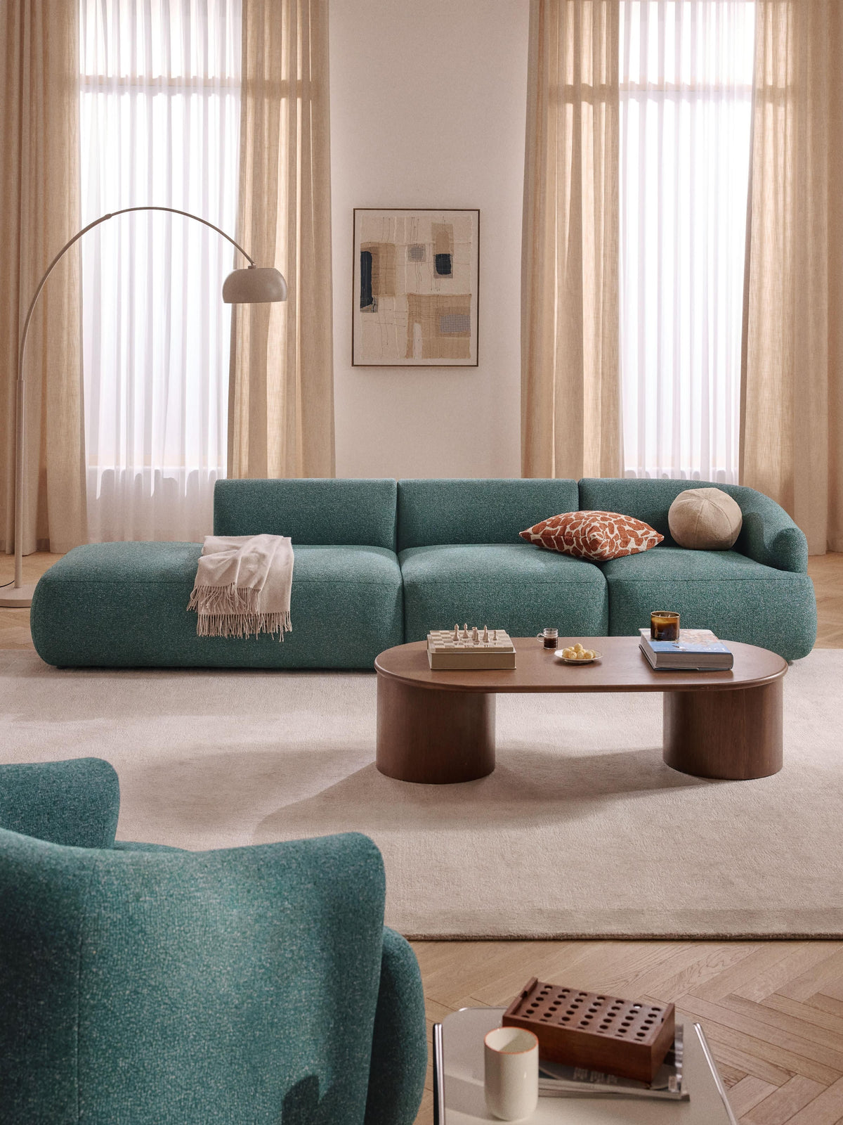 Sofrena Modular Chaise in Bouclé (2-Seater)