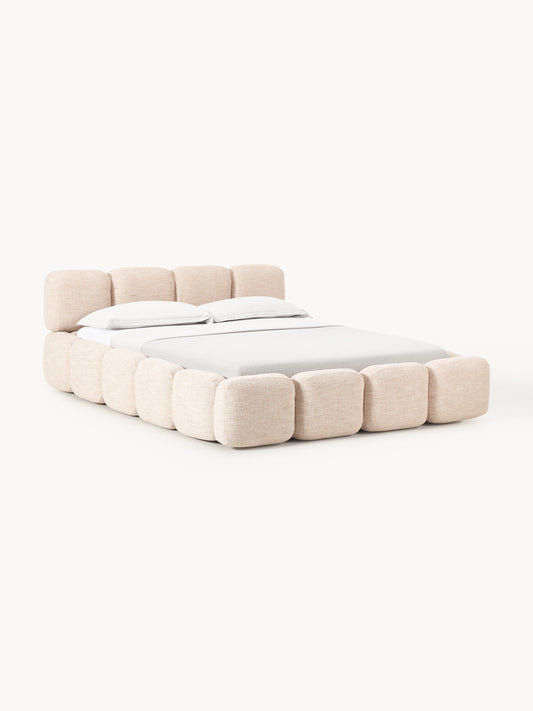 Taylis Upholstered Bed in Bouclé with Storage