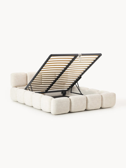 Taylis Upholstered Bed in Bouclé with Storage