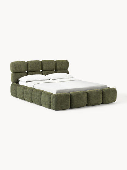 Taylis Upholstered Bed in Teddy Bouclé with Storage