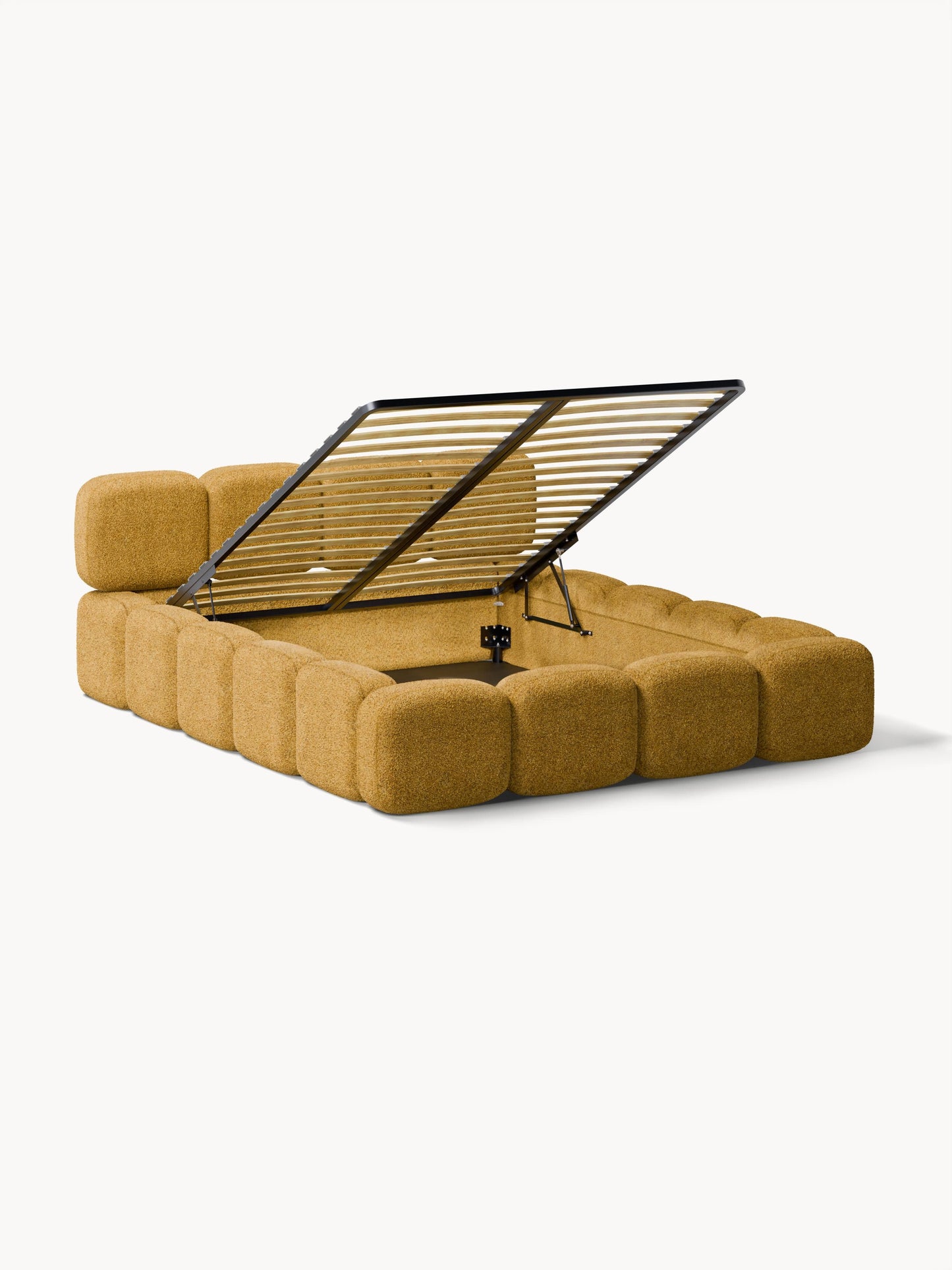 Taylis Upholstered Bed in Teddy Bouclé with Storage