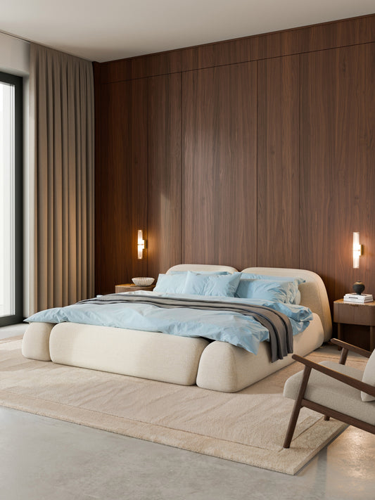 Wolvara Bouclé Upholstered Bed