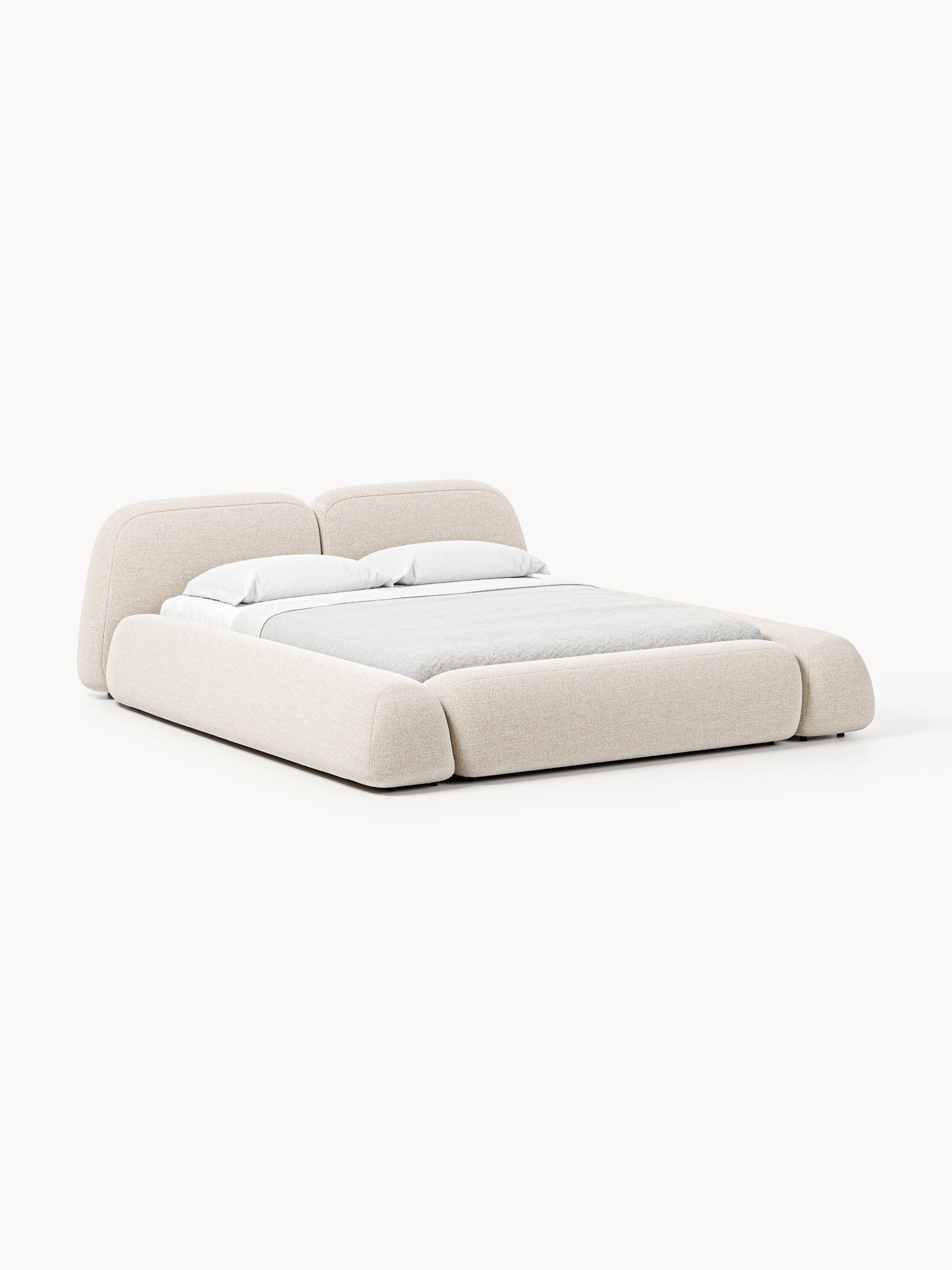 Wolvara Bouclé Upholstered Bed with Storage
