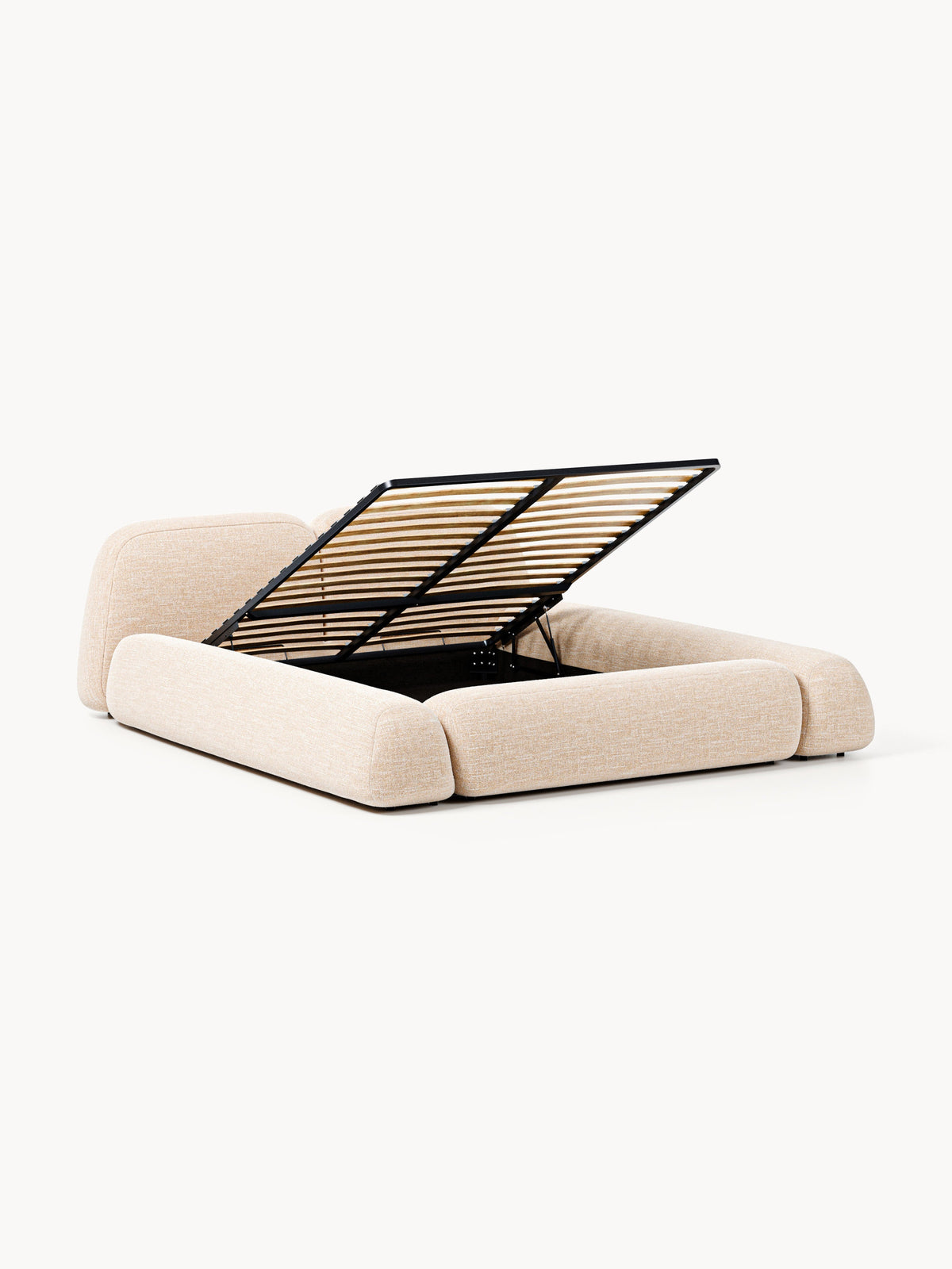 Wolvara Bouclé Upholstered Bed with Storage