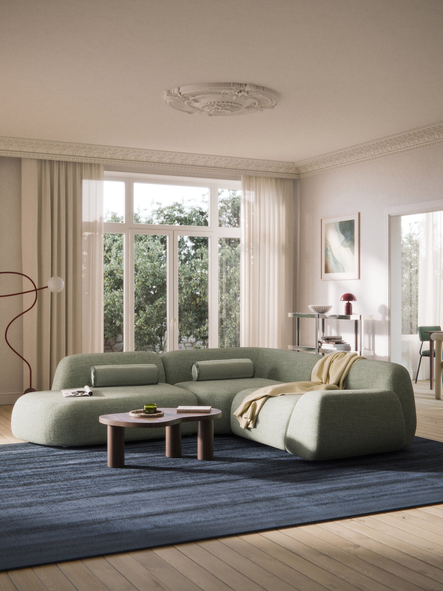 Wolvara Modular Bouclé Corner Sofa with Chaise Longue (4-Seater)