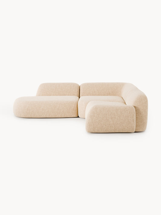 Wolvara Modular Bouclé Corner Sofa with Chaise Longue (4-Seater)