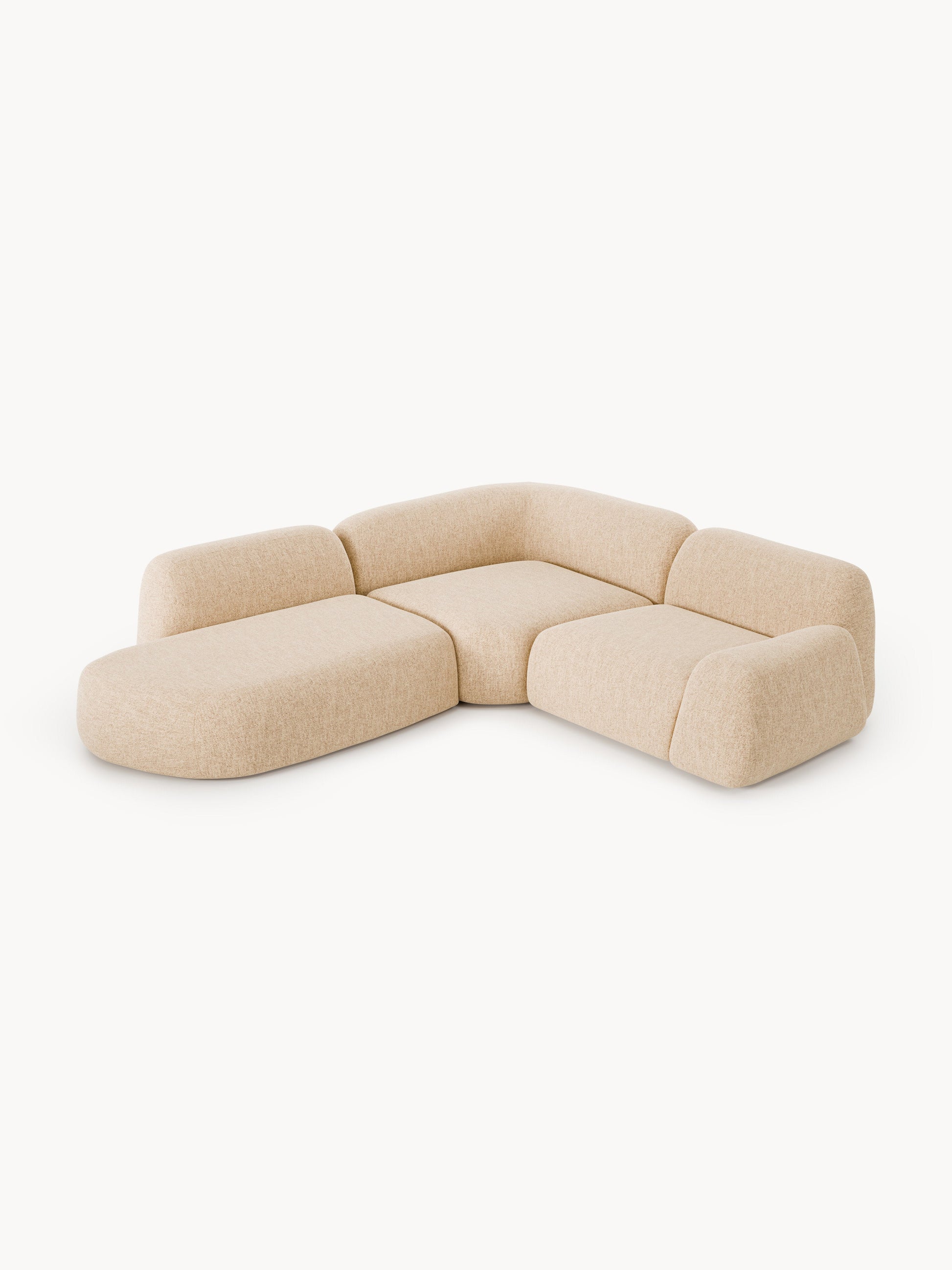 Wolvara Modular Bouclé Corner Sofa with Chaise Longue (4-Seater)