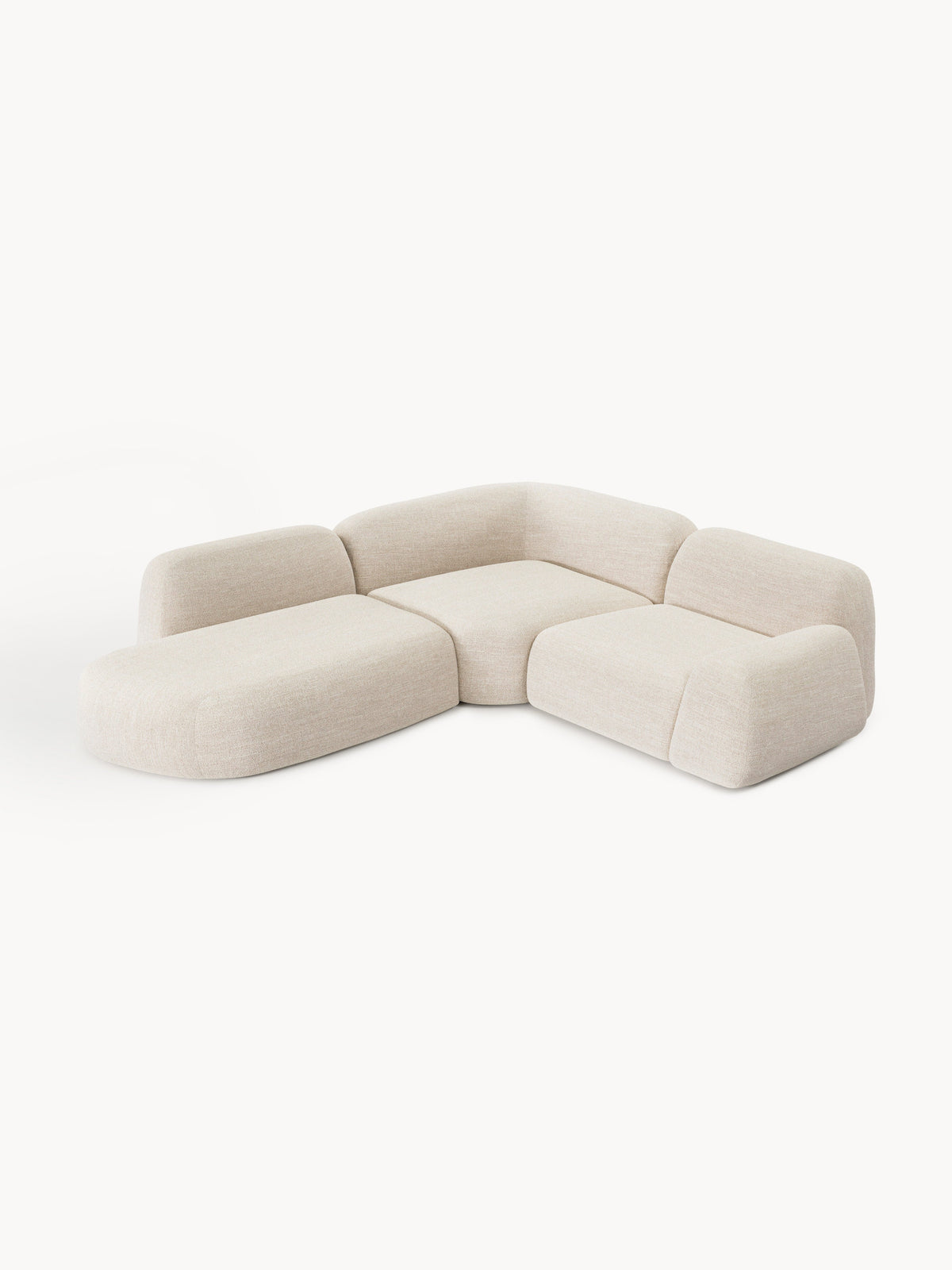 Wolvara Modular Bouclé Corner Sofa with Chaise Longue (4-Seater)