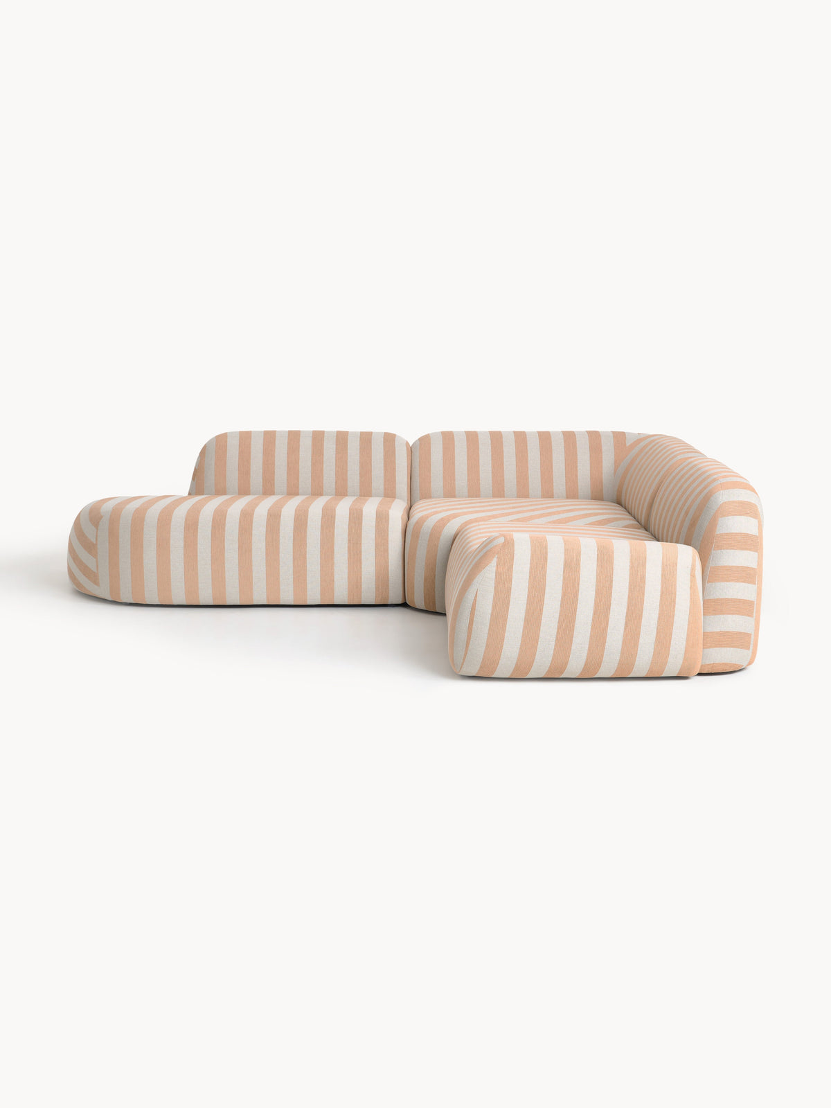 Wolvara Modular Striped Corner Sofa with Chaise Longue (4-Seater)
