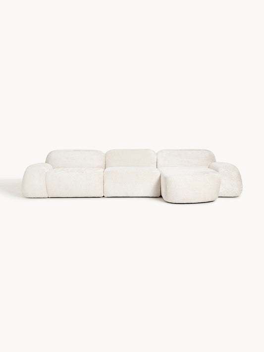 Wolvara Modular Teddy Bouclé Corner Sofa, 4-Seater