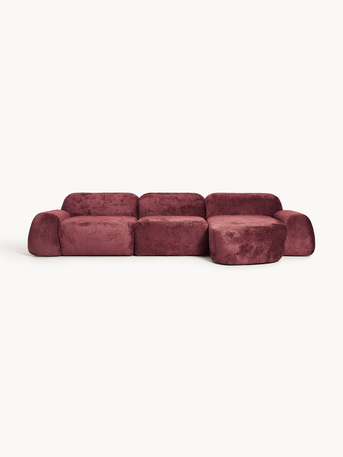 Wolvara Modular Teddy Bouclé Corner Sofa, 4-Seater