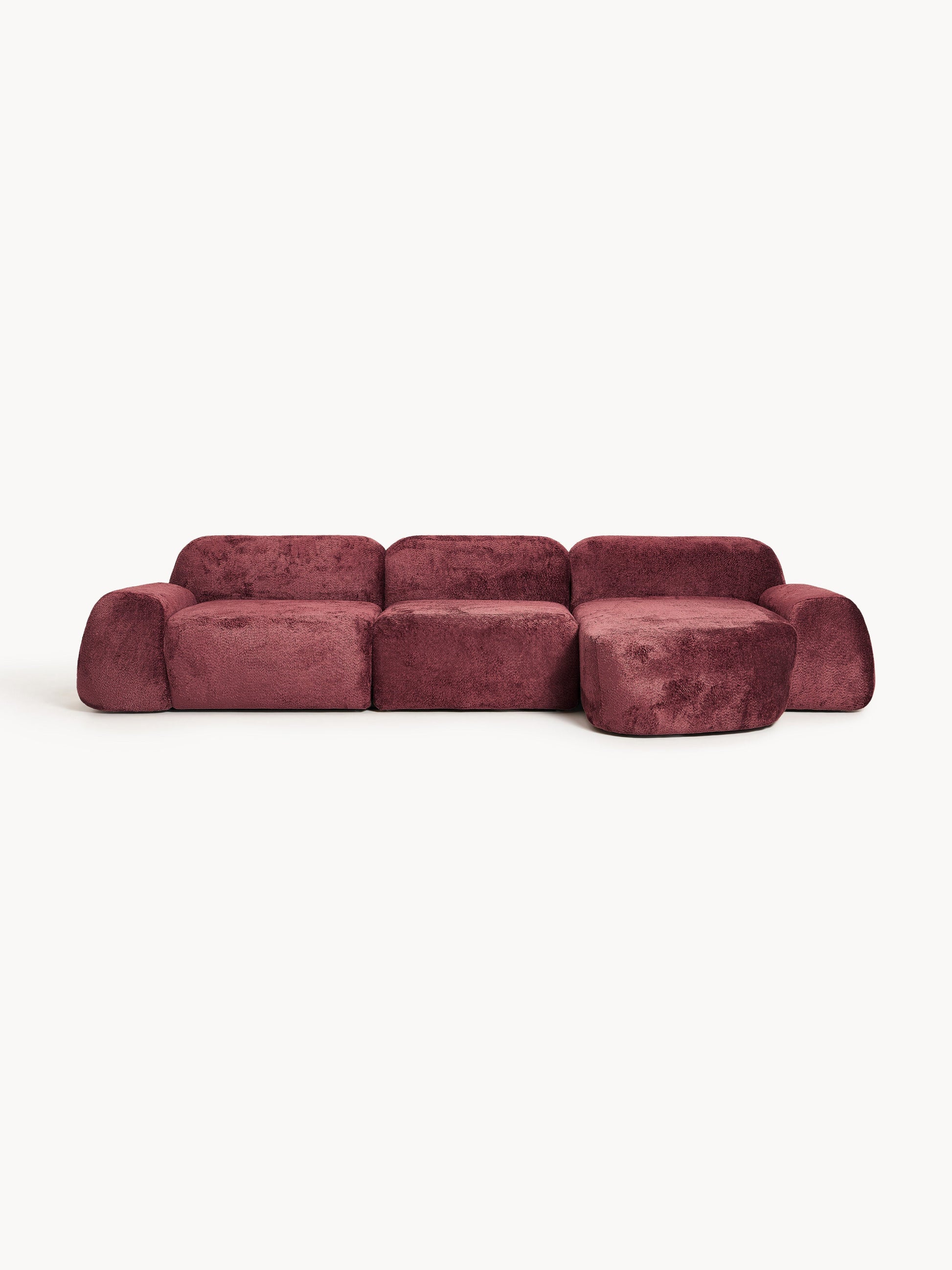 Wolvara Modular Teddy Bouclé Corner Sofa, 4-Seater