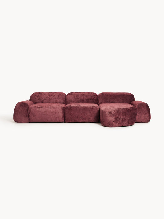 Wolvara Modular Teddy Bouclé Corner Sofa, 4-Seater