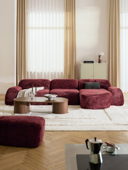 Wolvara Modular Teddy Bouclé Corner Sofa, 4-Seater