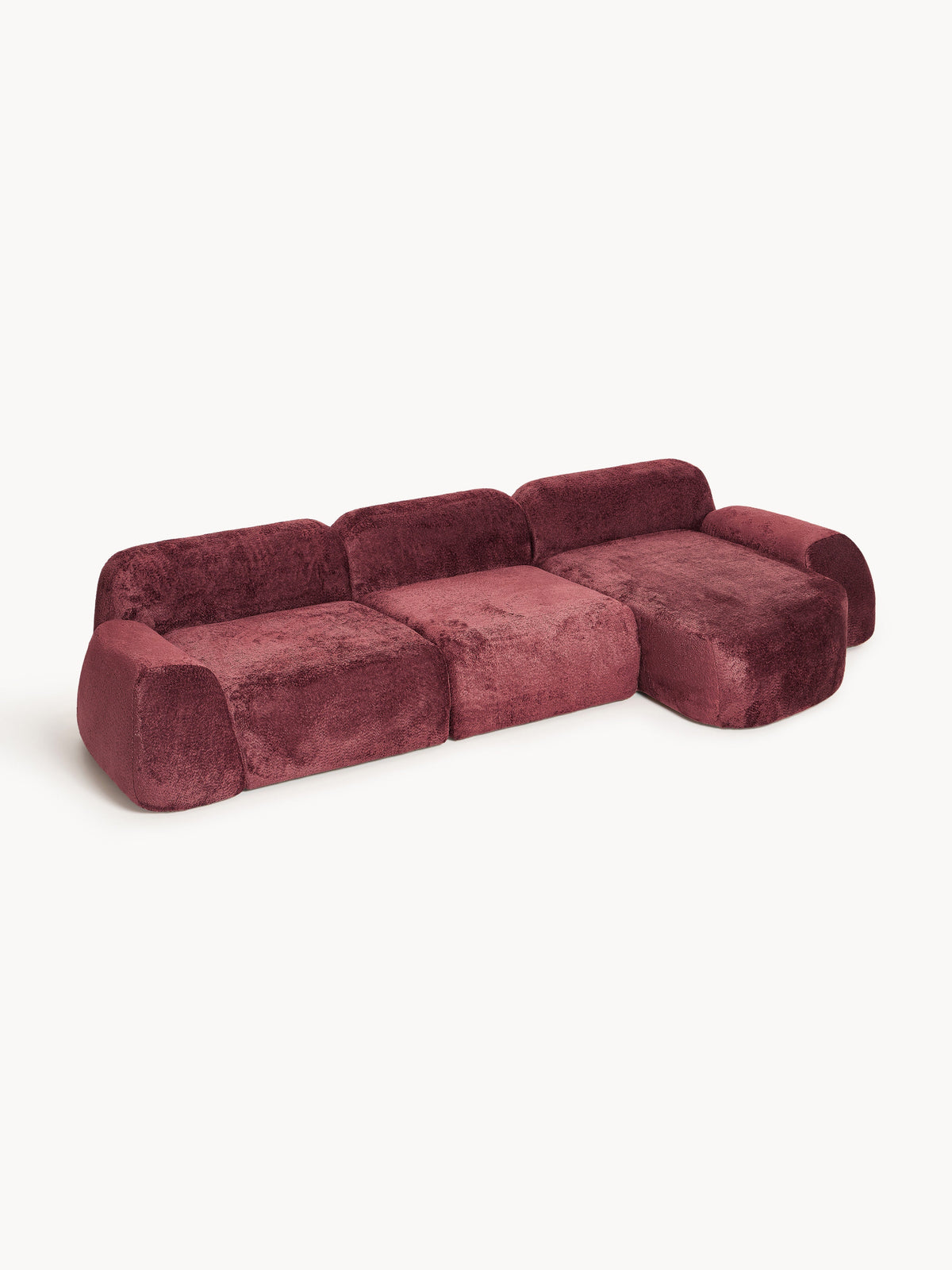 Wolvara Modular Teddy Bouclé Corner Sofa, 4-Seater
