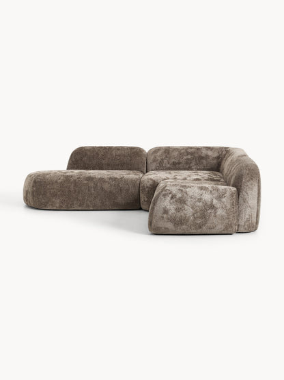 Wolvara Modular Teddy Bouclé Corner Sofa with Chaise Longue (4-Seater)