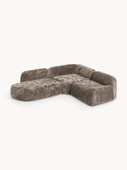 Wolvara Modular Teddy Bouclé Corner Sofa with Chaise Longue (4-Seater)