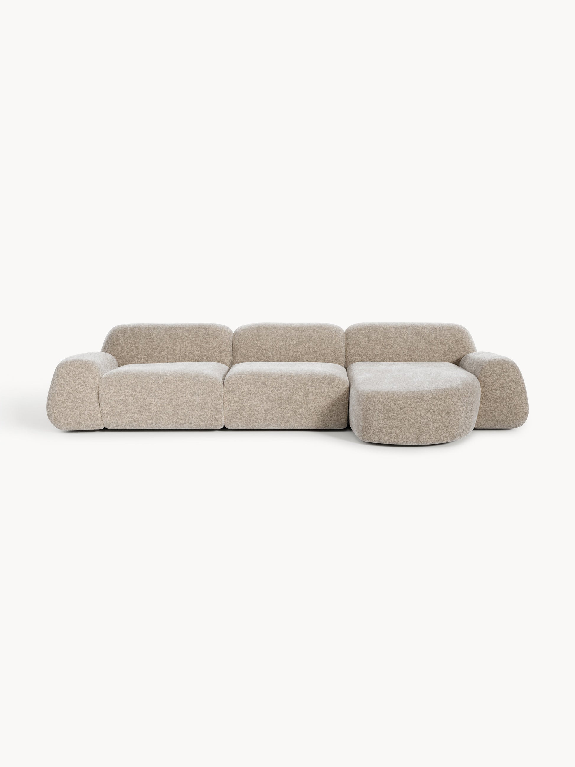 Wolvara Modular Teddy Corner Sofa, 4-Seater