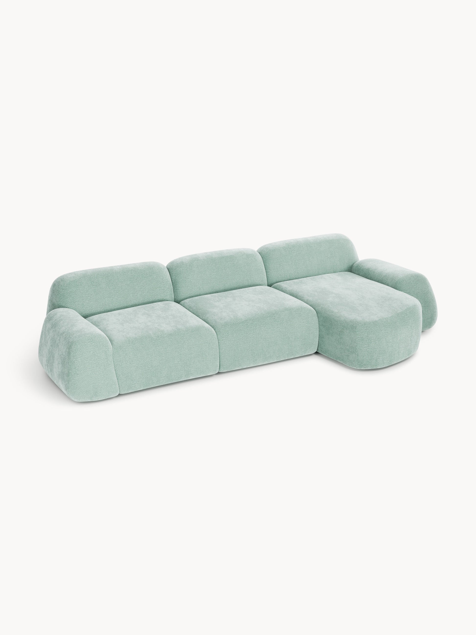 Wolvara Modular Teddy Corner Sofa, 4-Seater