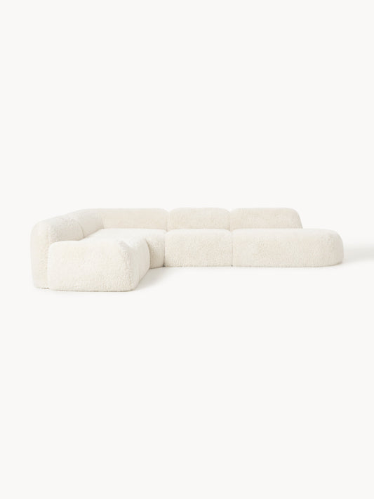 Wolvara Modular XL Teddy Corner Sofa with Chaise Longue