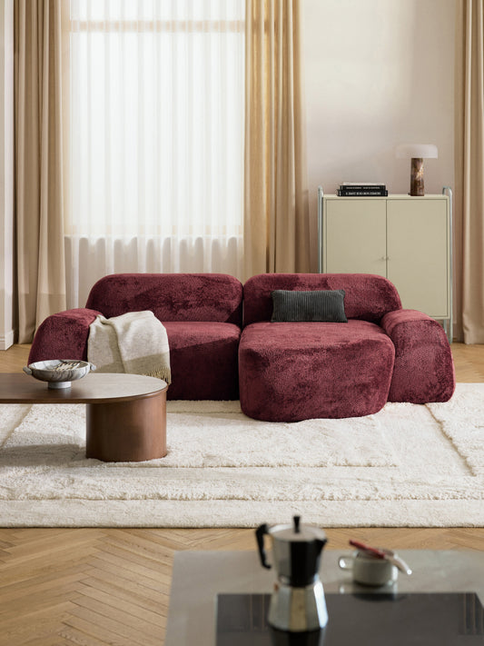 Wolvara Teddy Bouclé Modular Corner Sofa (3-Seater)