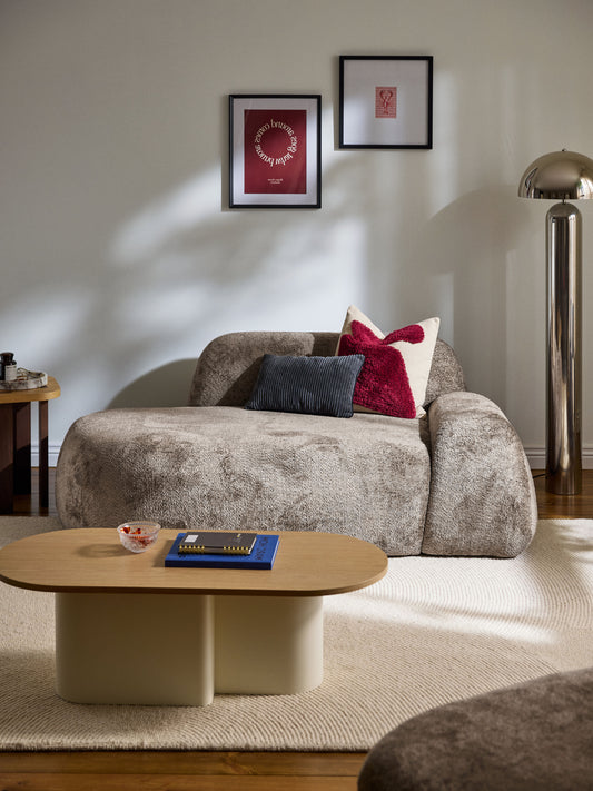 Wolvara Teddy Bouclé Sofa with Chaise Longue (2-Seater)
